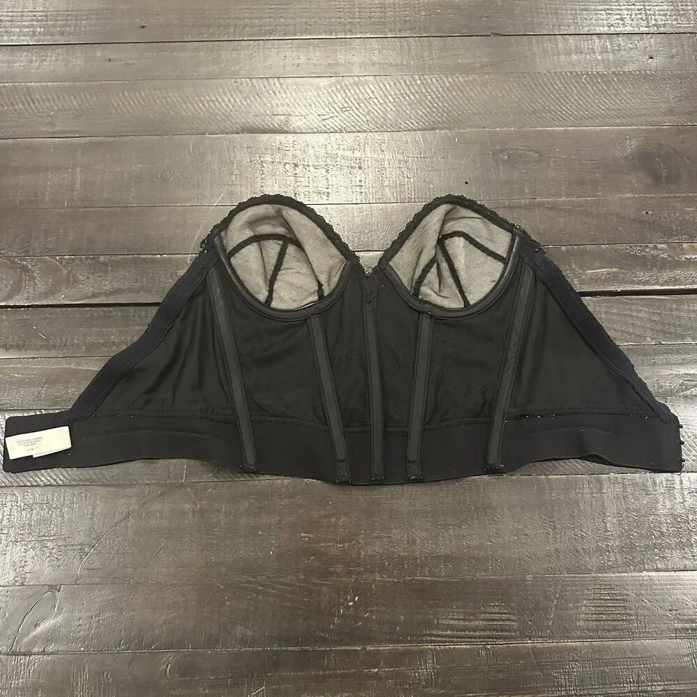 Vintage Victoria's Secret Black Strapless Bustier Bra Top 34A Lingerie Style 462